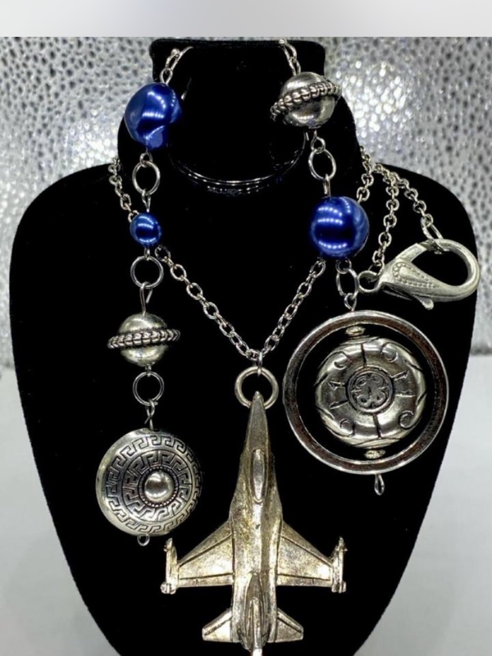 F16 *** 3d  Airplane Pendant Necklace / Earrings *** Custom ‘